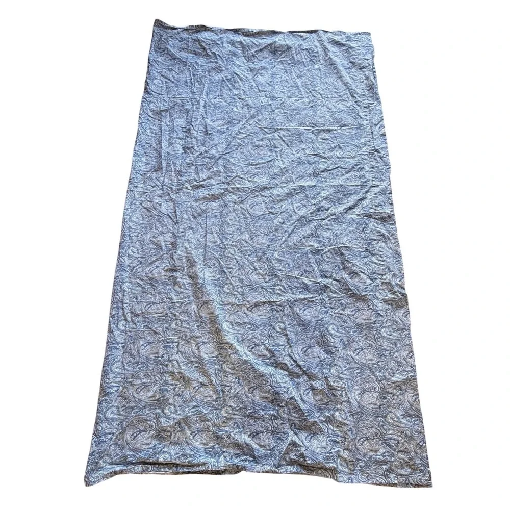 Lauren Ralph Lauren Blue‎ White Paisley Full Flat Sheet Cotton French Country